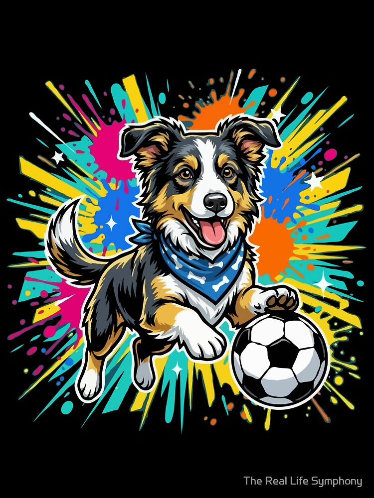 Border Collie Soccer Dog – Cute Football Puppy Gift for Dog Lovers by The Real Life Symphony