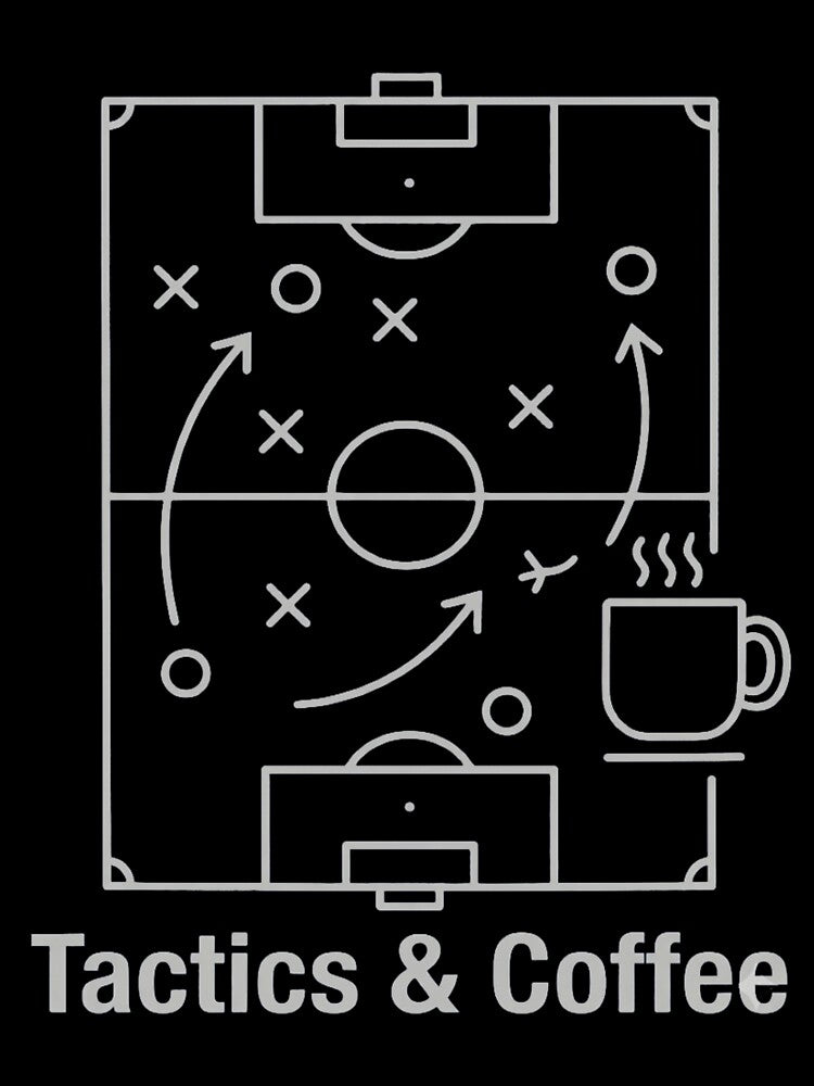 Tactics & Coffee Funny Soccer Coach Playbook by RoyalDeluxGo