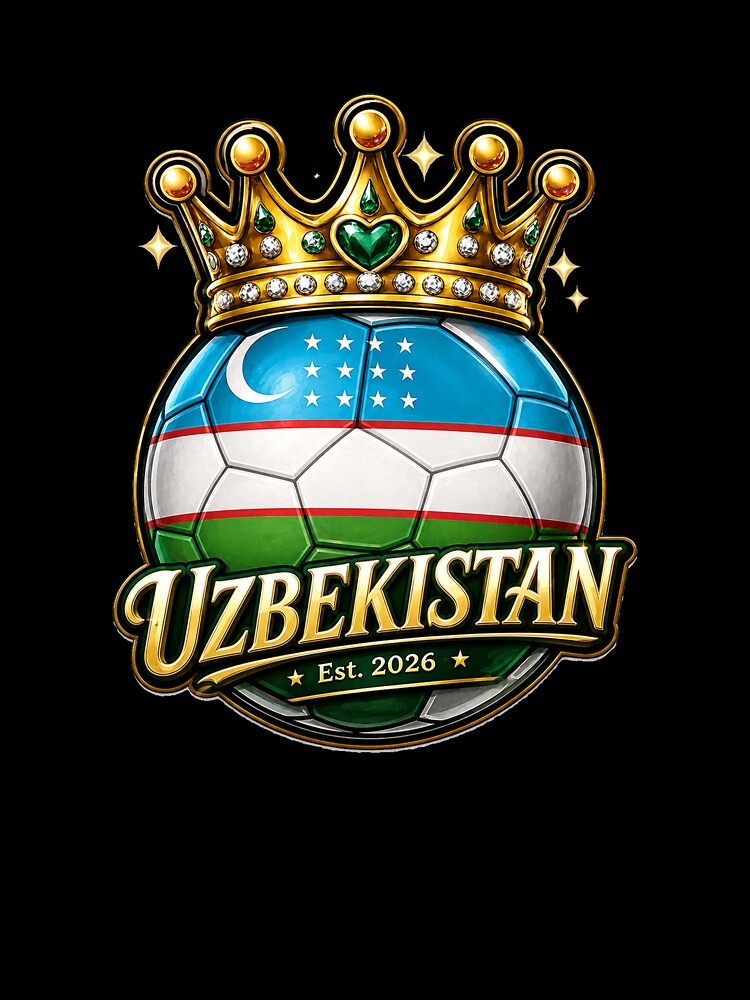 Uzbekistan flag Crowned Soccer Ball by QuiteOrbit