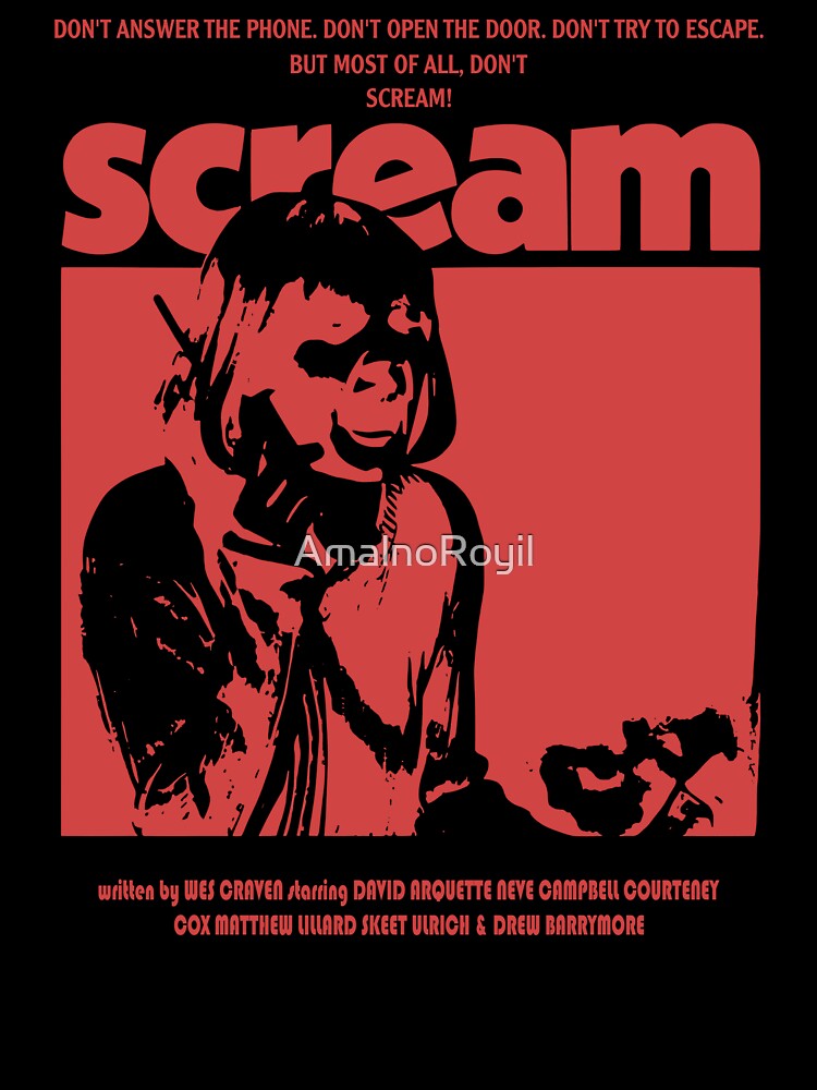 Scream Ghostface 90s Horror Movie Vintage Aesthetic Retro Tee by AmalnoRoyil