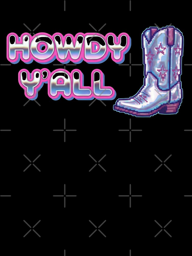 Howdy  y'all y2k with boots classic tshirt by anandsiva2703