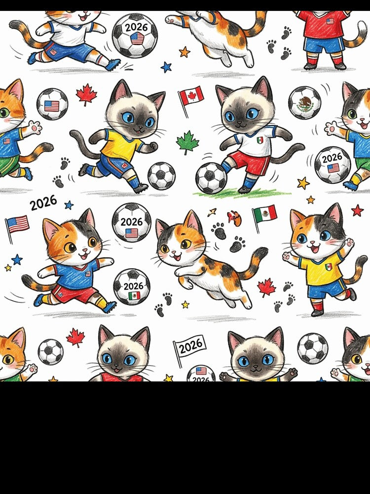 Chibi Soccer Cats 2026 - Cute Football Kittens Pattern by TaiwanMemory
