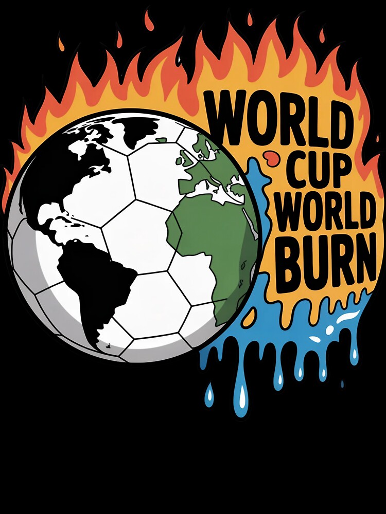 World Cup World Burn – Climate Satire Soccer Design by Karlas-things