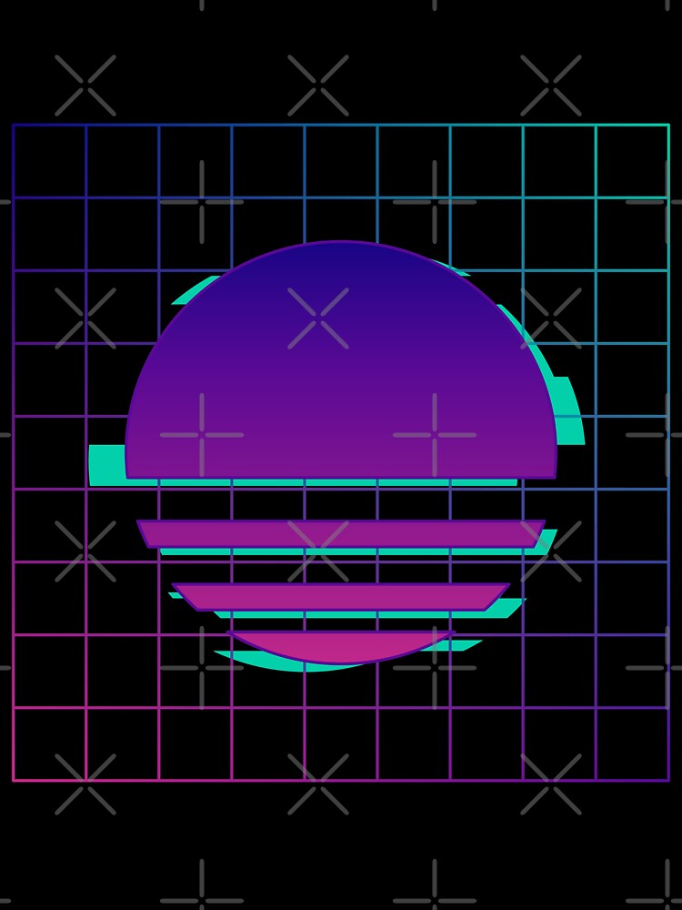 Retro Themed Sun with Grid by Qestro