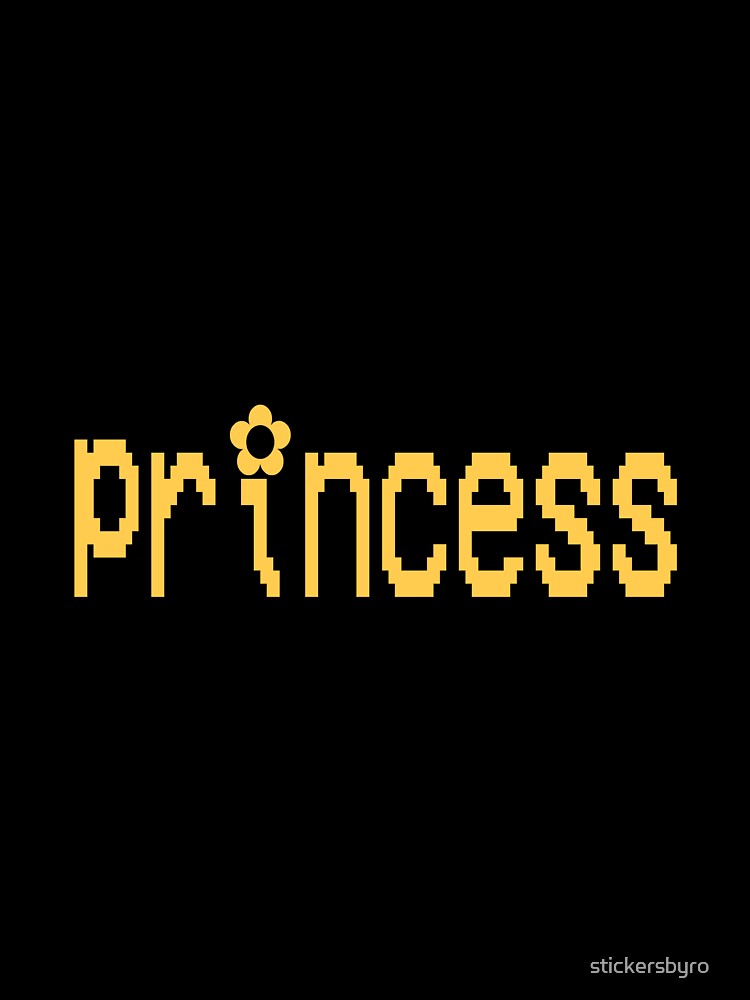 y2k orange video game "princess" text by stickersbyro ☆