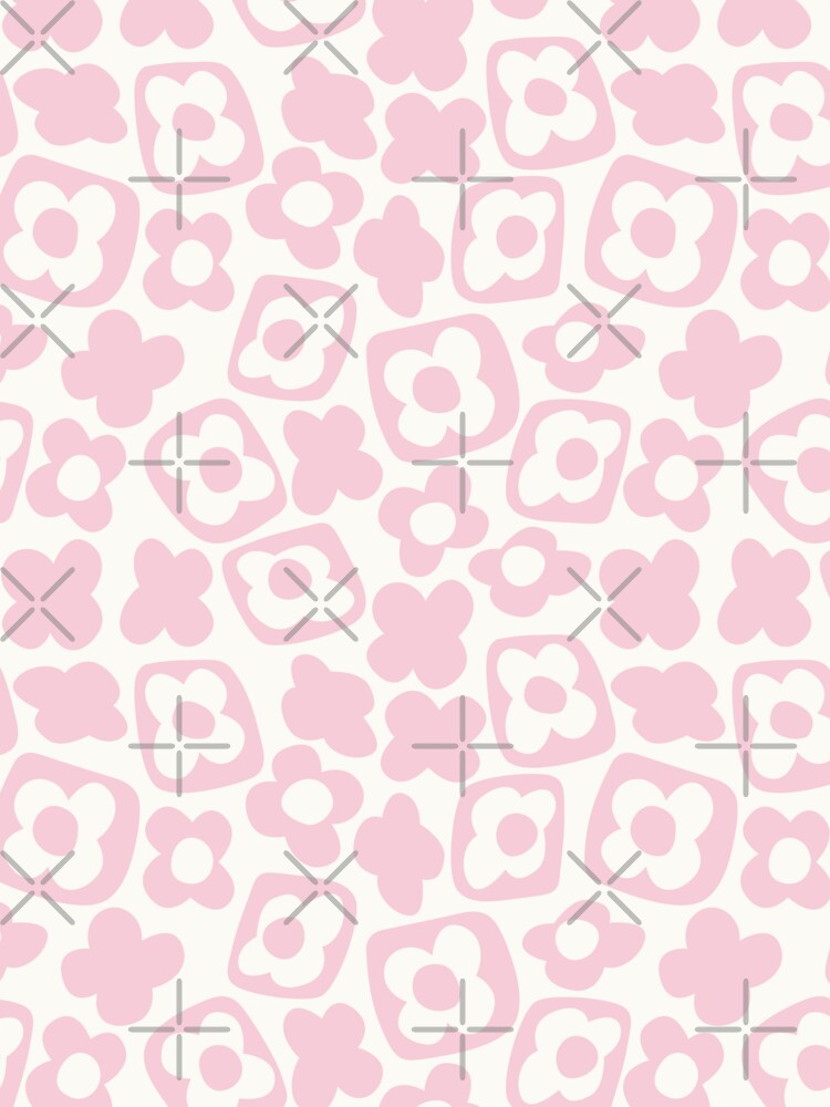 BOHO BOXY MODERN FLOWER PATTERN PASTEL PINK by blomastudios