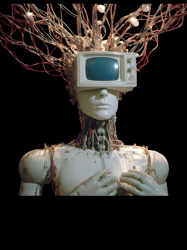 Retro Cyberpunk Android TV Head by AbcDigs Studio