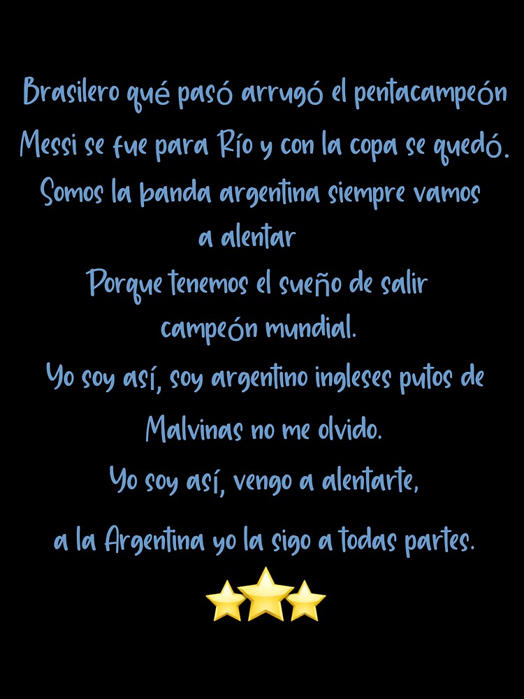 Argentinian song Brasilero qué pasó arrugó el pentacampeón argentina soccer fans song by NeboulaHamra