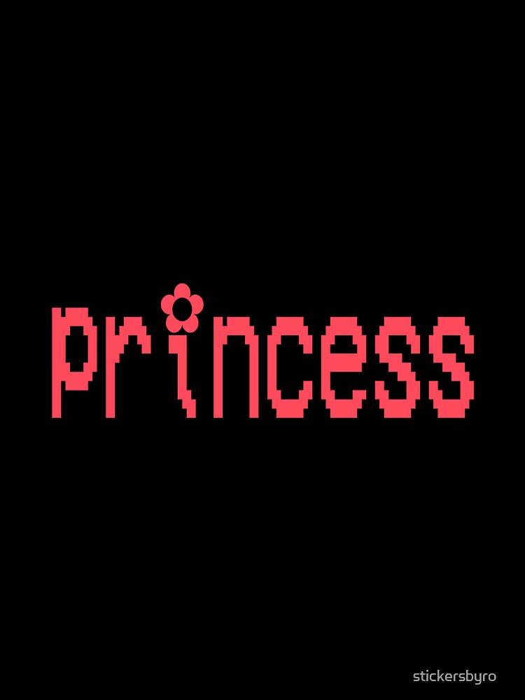 y2k red video game "princess" text by stickersbyro ☆