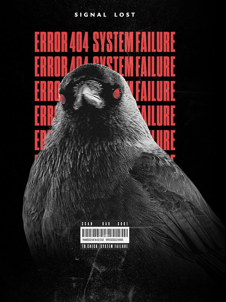 Error 404 System Failure Jackdaw by WildHugeDot