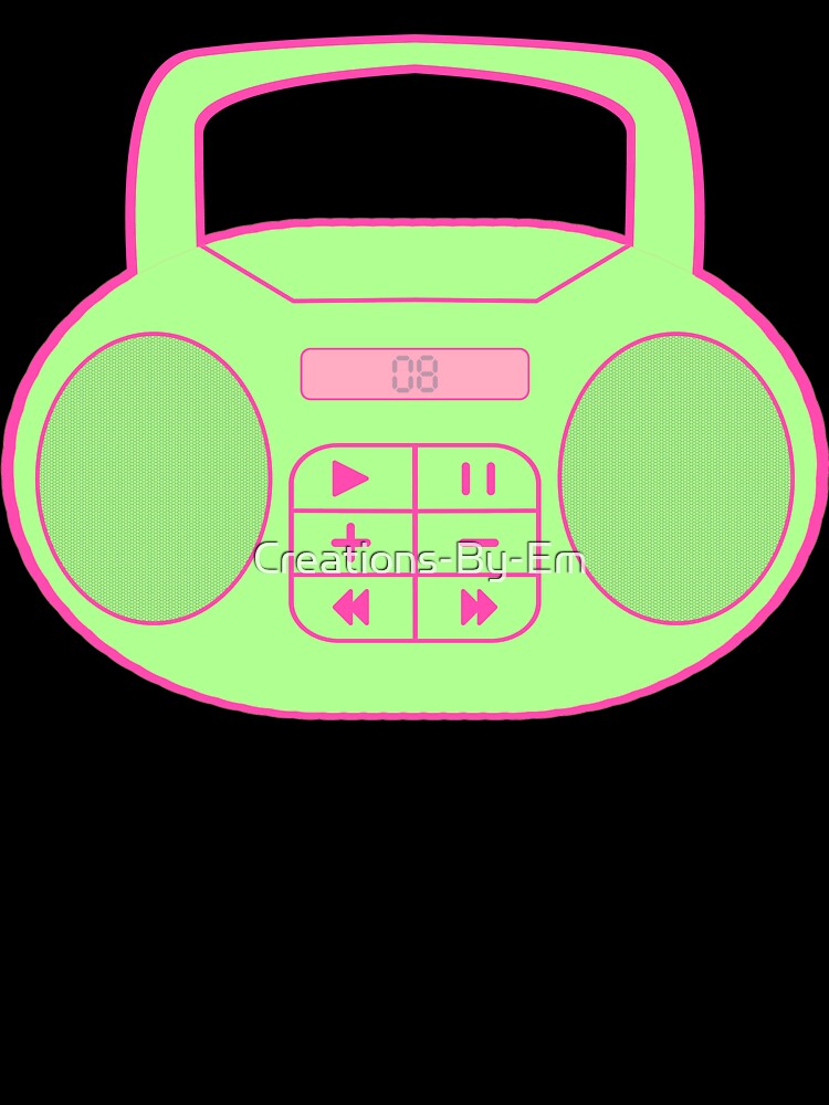 Early 2000s Aesthetic Y2K Green and Pink Boom Box by Creations-By-Em