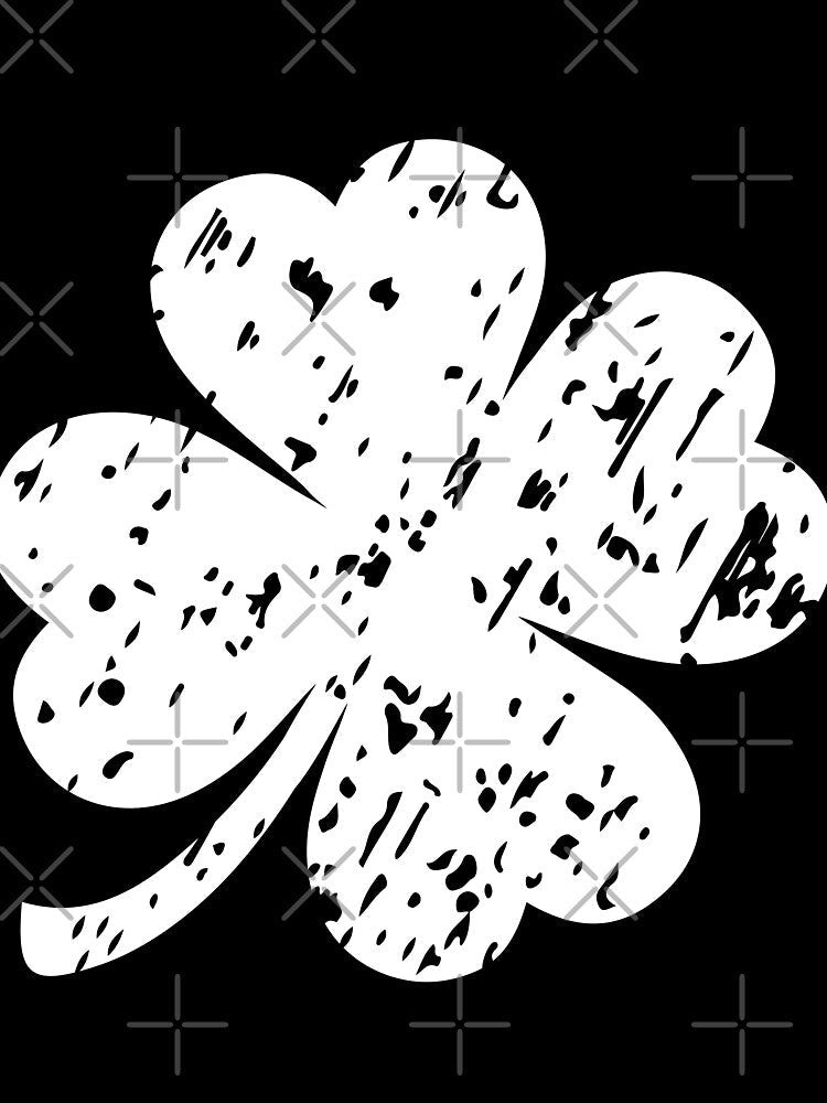 White four leaf Shamrock, Clover by flexycreatives