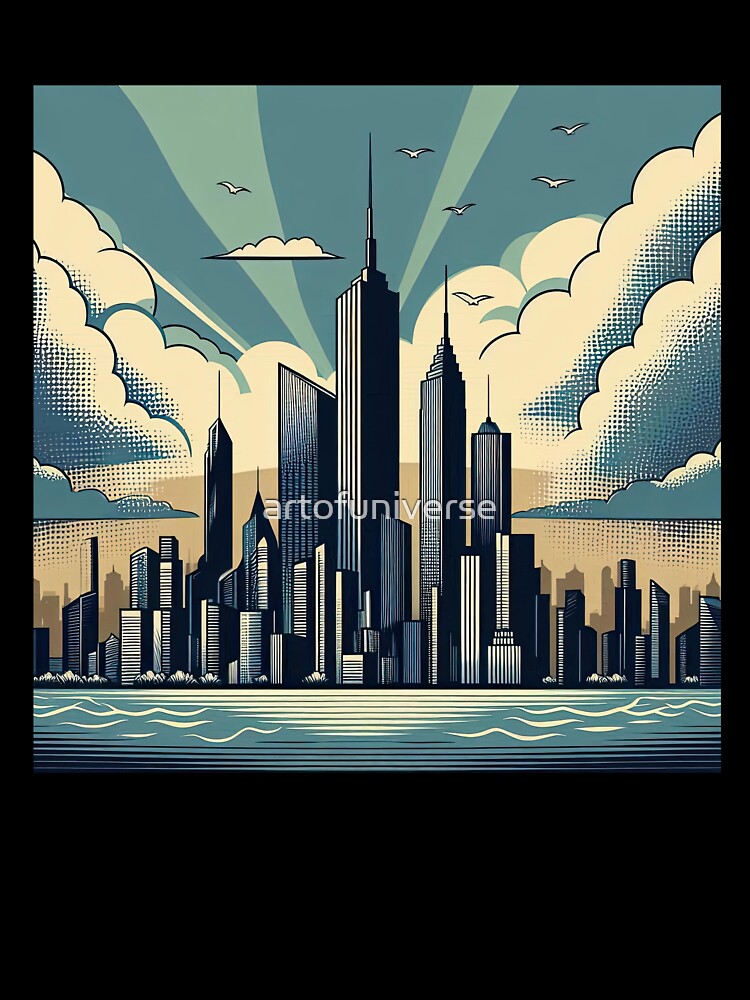 Dystopian City Pop Art Style by artofuniverse