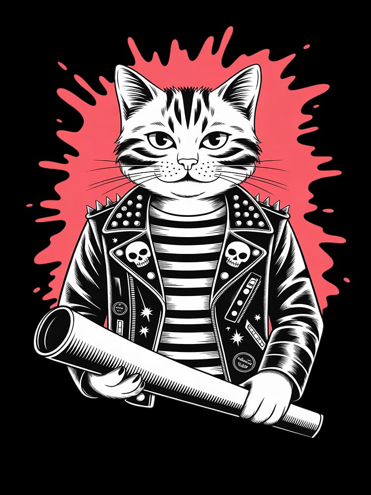 Cute Punk CAT for Cats Lovers - Music & Cat's RETRO 70s 80s by itsnothatweird