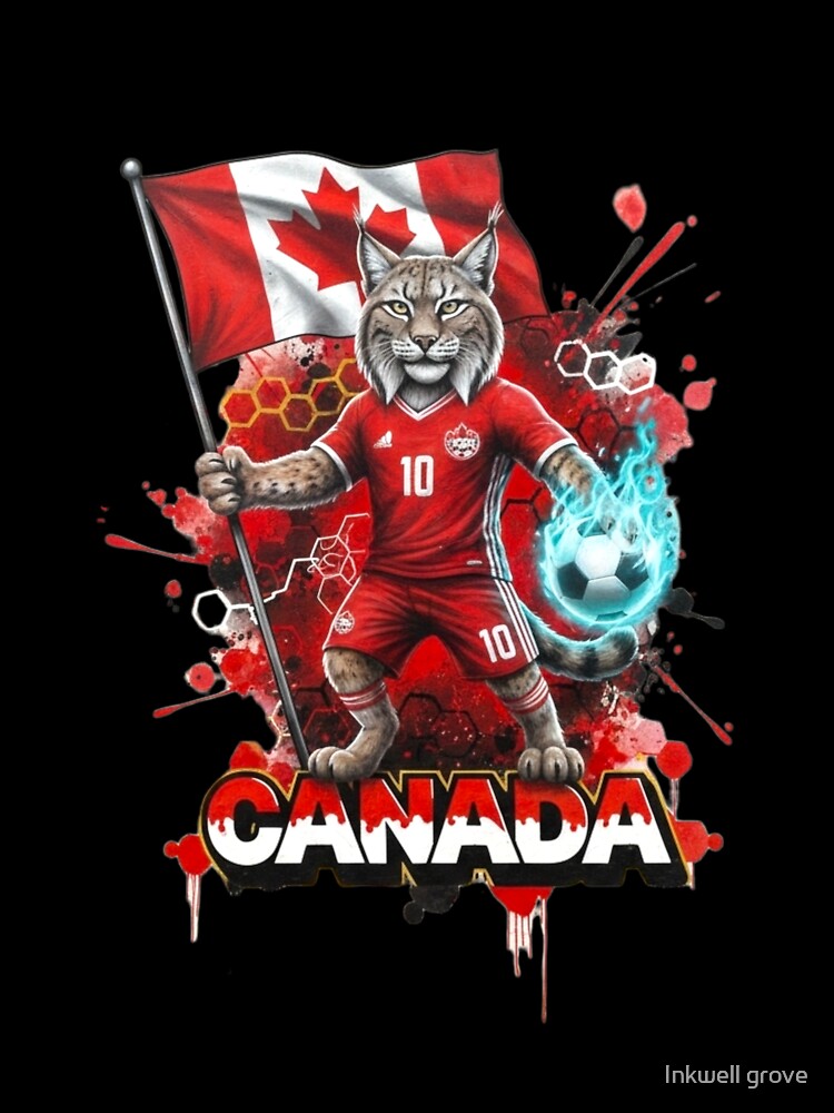 Canada Soccer World Cup 2026 - Lynx Mascot Canadian Pride - Les Rouges by Inkwell grove