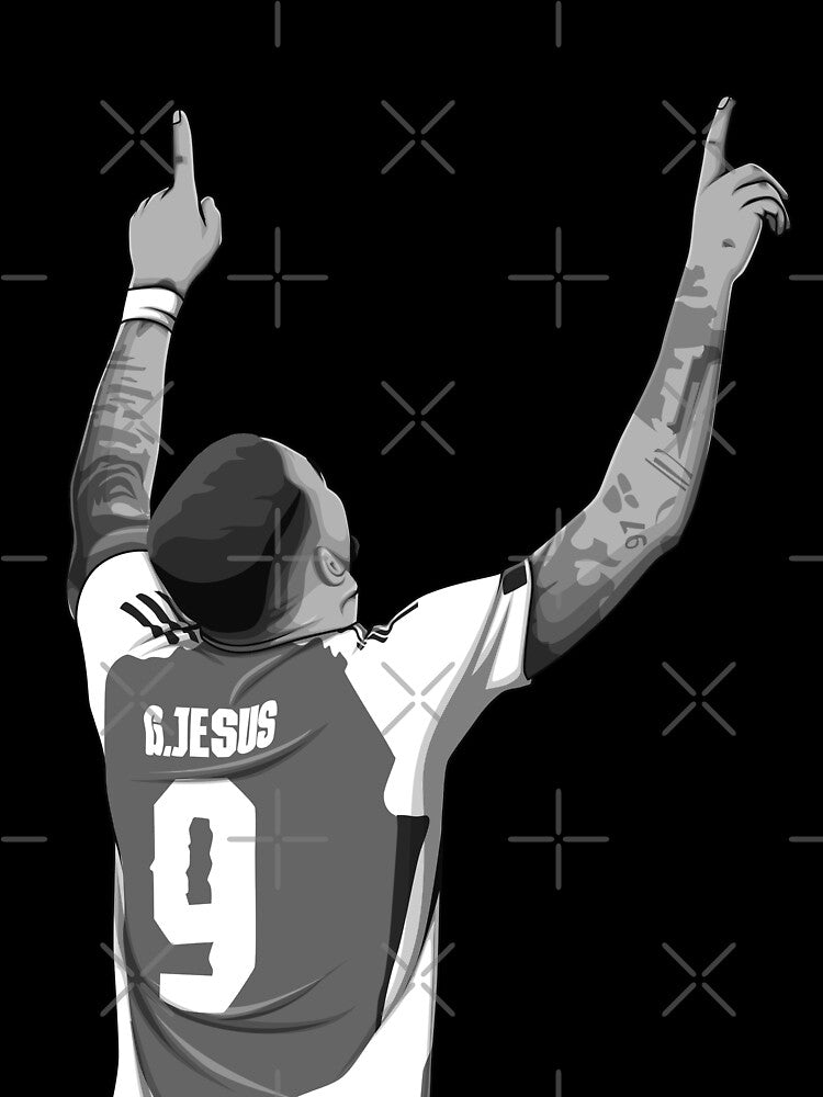Gabriel Jesus Black and White Version by Aldduardo