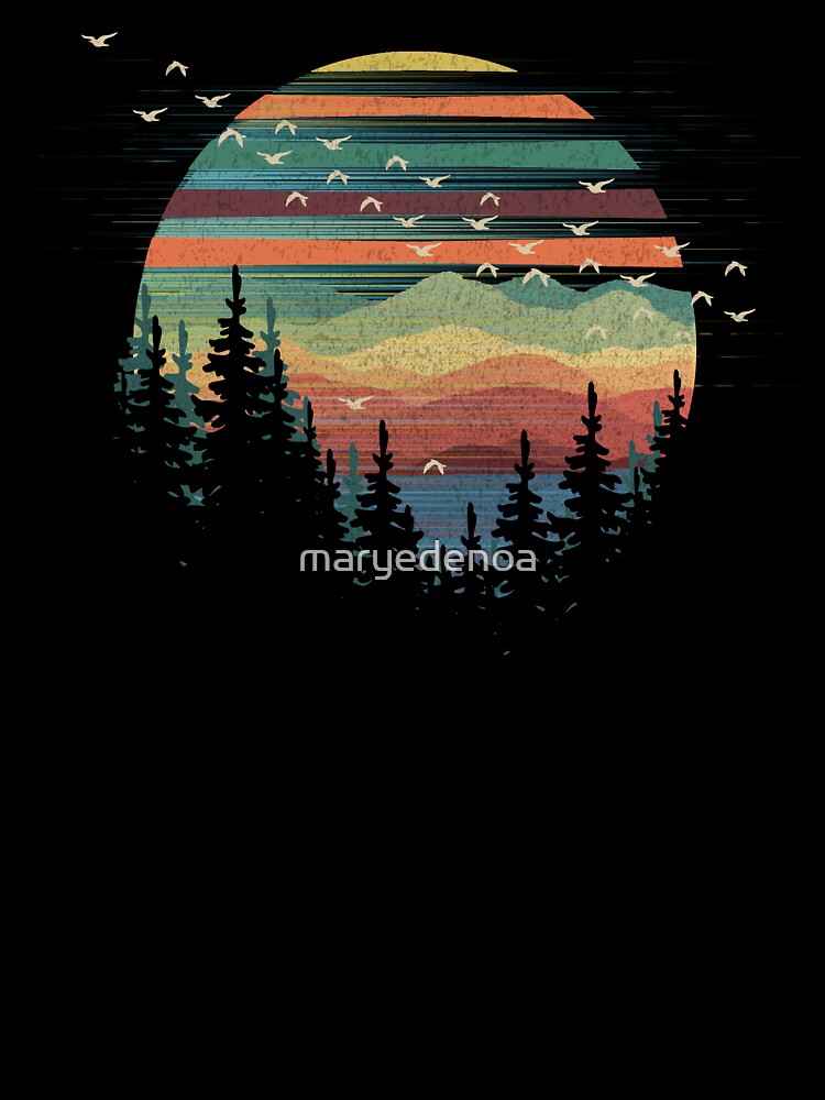 Geometric Nature Sunset Vibes by maryedenoa