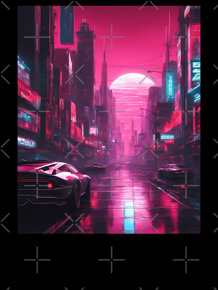 Futuristic Neon Cyberpunk City – Vibrant Sci-Fi Street Art by MystiqSlav