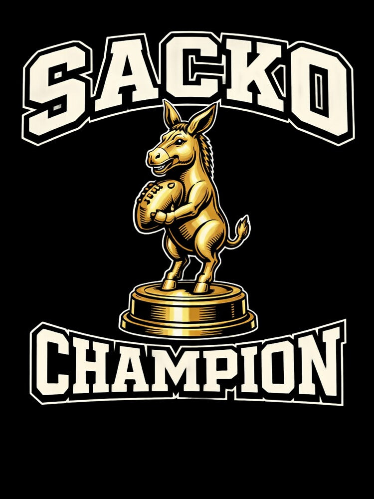 Sacko Champion Fantasy Football Shirt Funny Last Place Trophy League Loser Donkey Trophy Tee by Grayson809