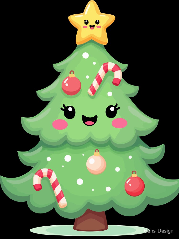 Kawaii Christmas Tree – Cute Xmas Shirt for the Holidays by Hans-Design