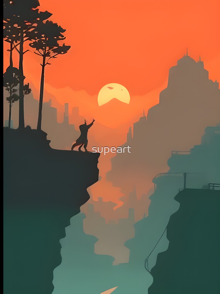 Add a Touch of Nature to Your Home with Our Wide Range of Beautiful Minimalist Landscape Mountain Trees Print by supeart