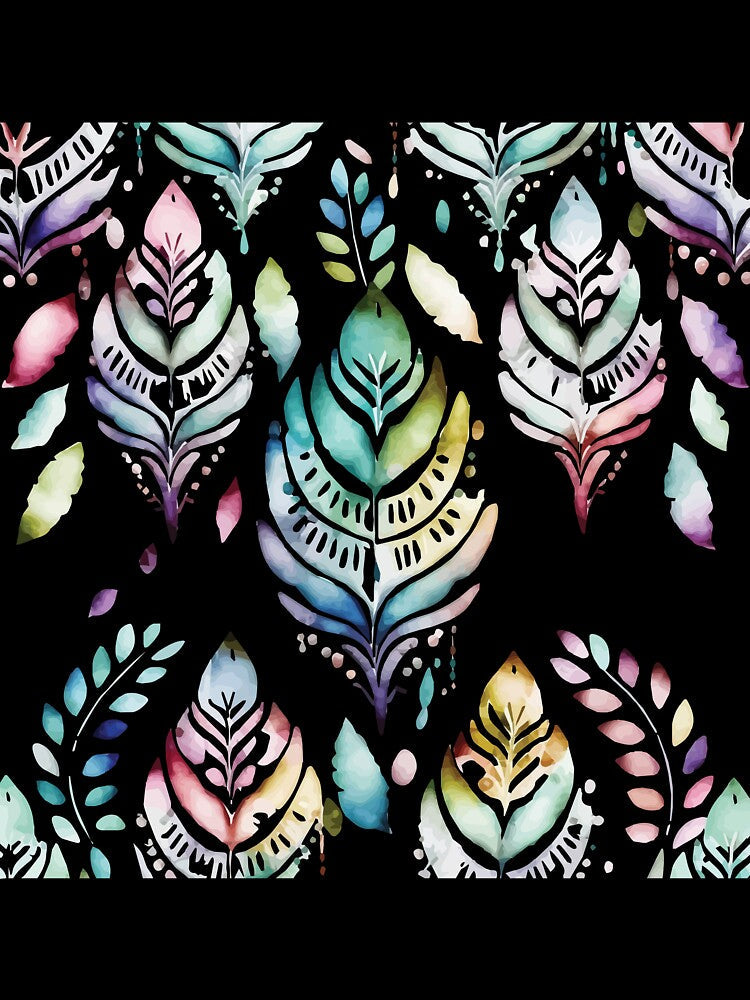 A Delicate Feather Pastel Watercolor Print - Boho Chic Patterns by GVRDesign