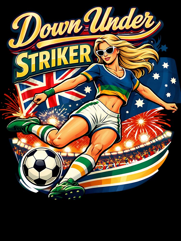 Down Under Striker Retro Soccer Girl Shirt by Prime legend