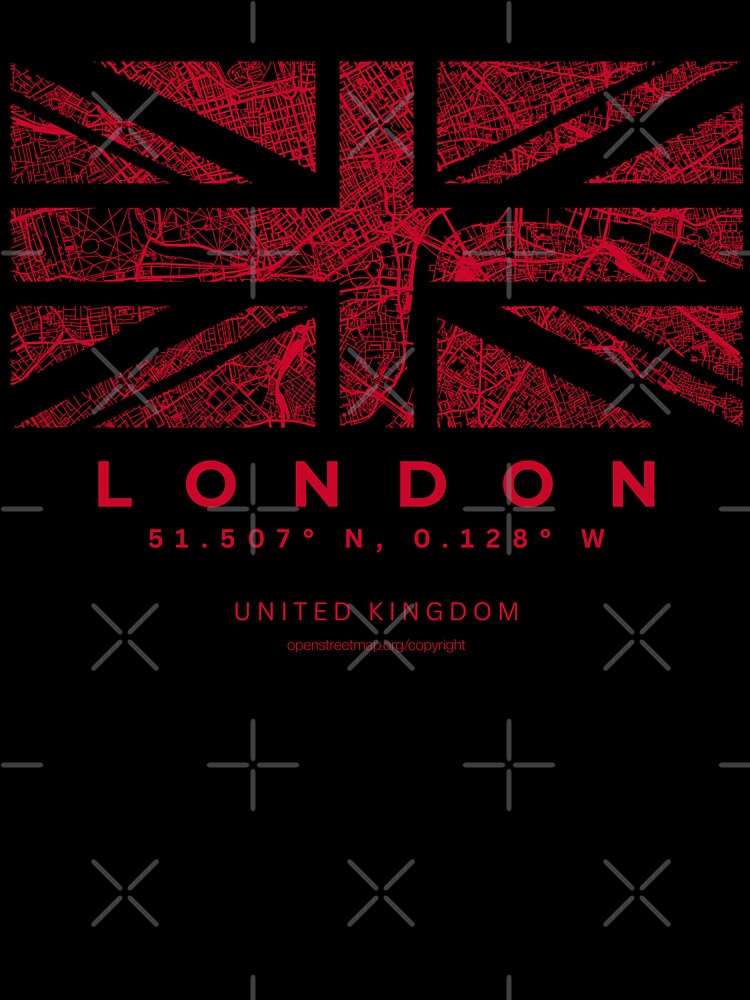 London Union Flag UK Capital Minimalist City Map by NosandEdgy