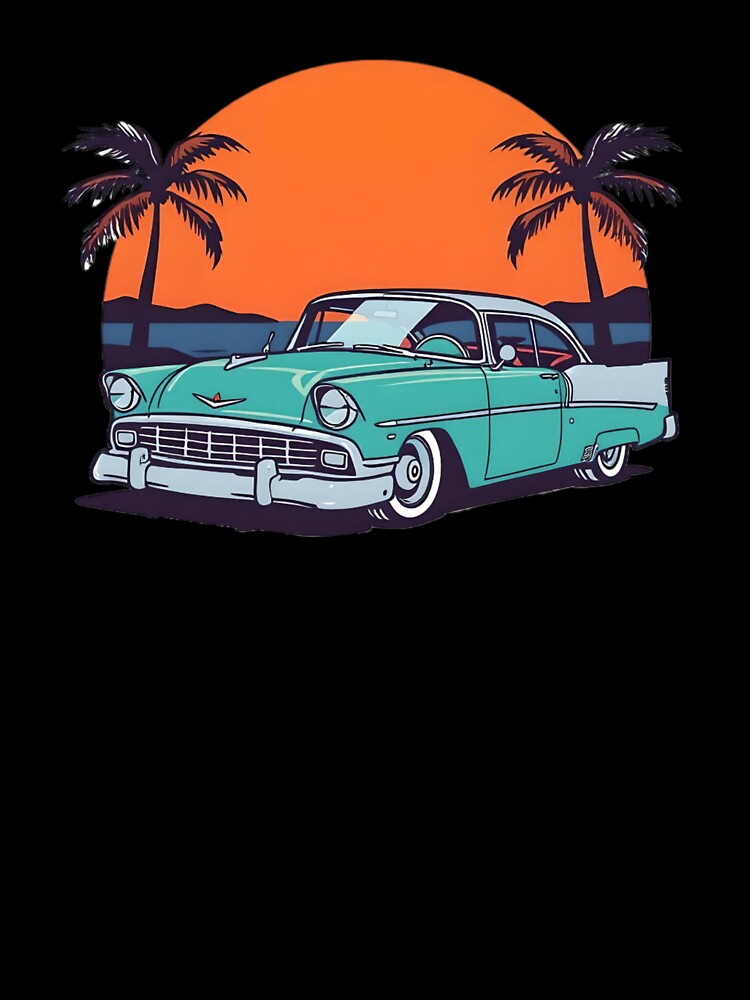 Classic car by the sea by SanchillShop