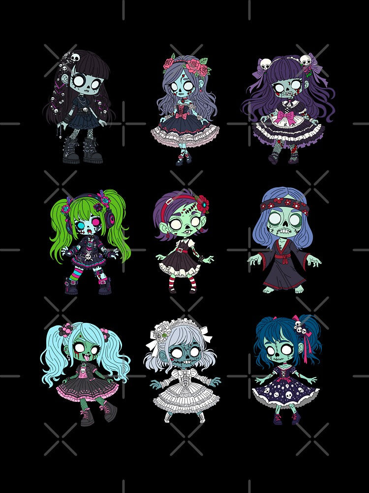 Zombie Goth Types by HRSCreates