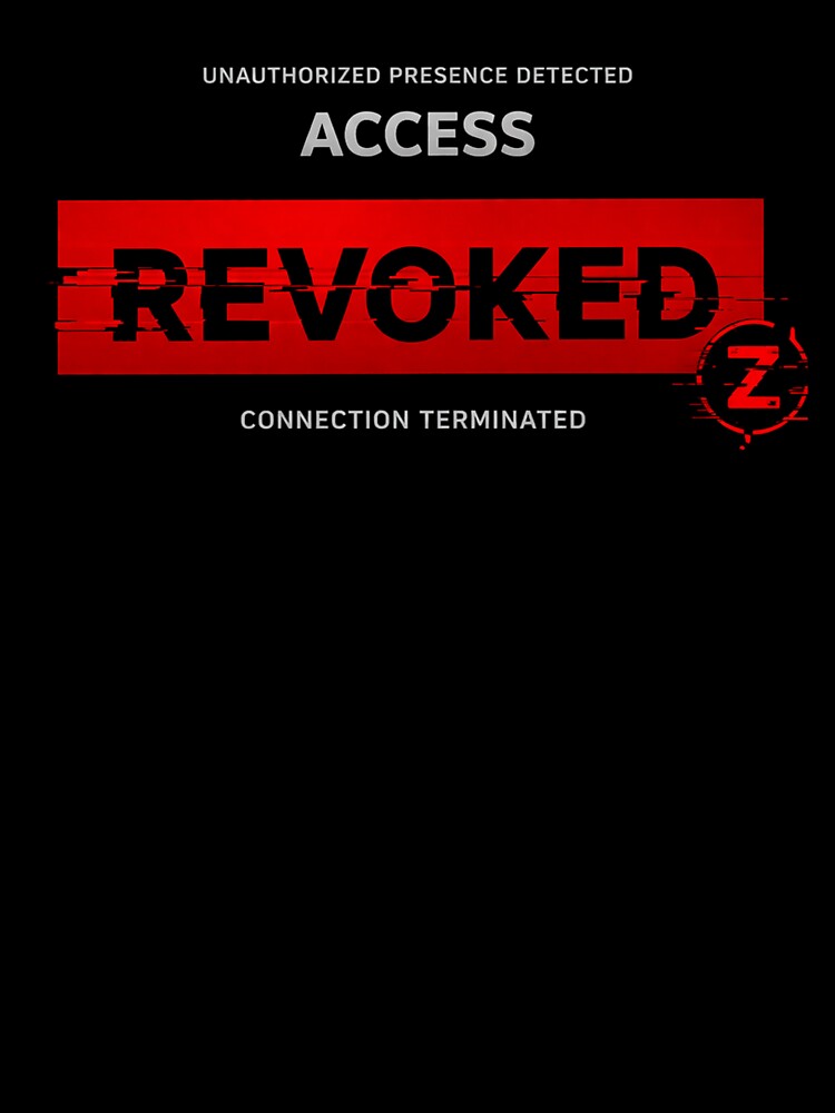 Access Revoked Glitch Design | Cyberpunk Warning System | Digital Dystopia Streetwear by ZEBBEDE - Minimal Streetwear