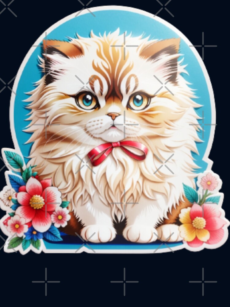 Cute Kawaii Persian Cat 008 Sticker by Alexis Art Collection