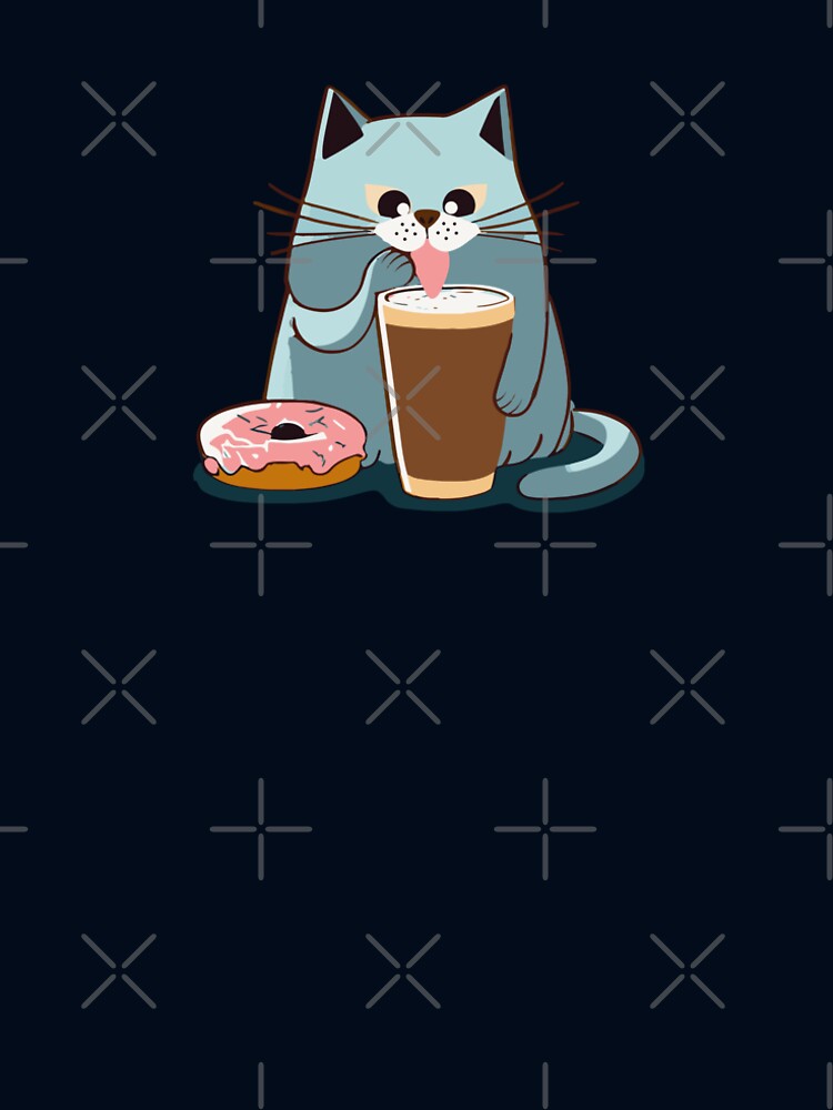 Cute Cat With a Cup of Coffee and Donut by Spectrumcontour