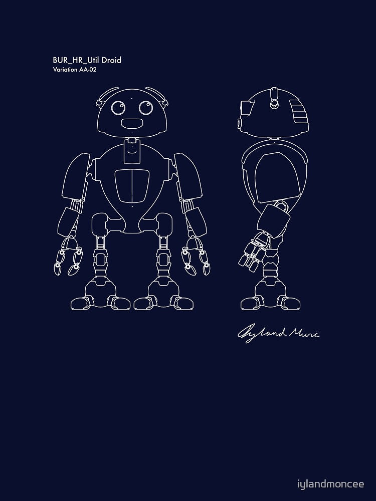 Utility Robot V AA-02 blueprint - Prints & T-shirt by iylandmoncee