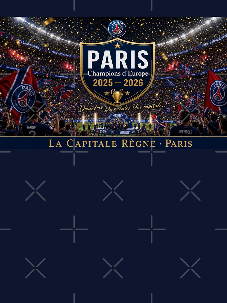 Paris Skyline Champions of Europe 2025 2026 Seine River Championship Banner by BrickByDream