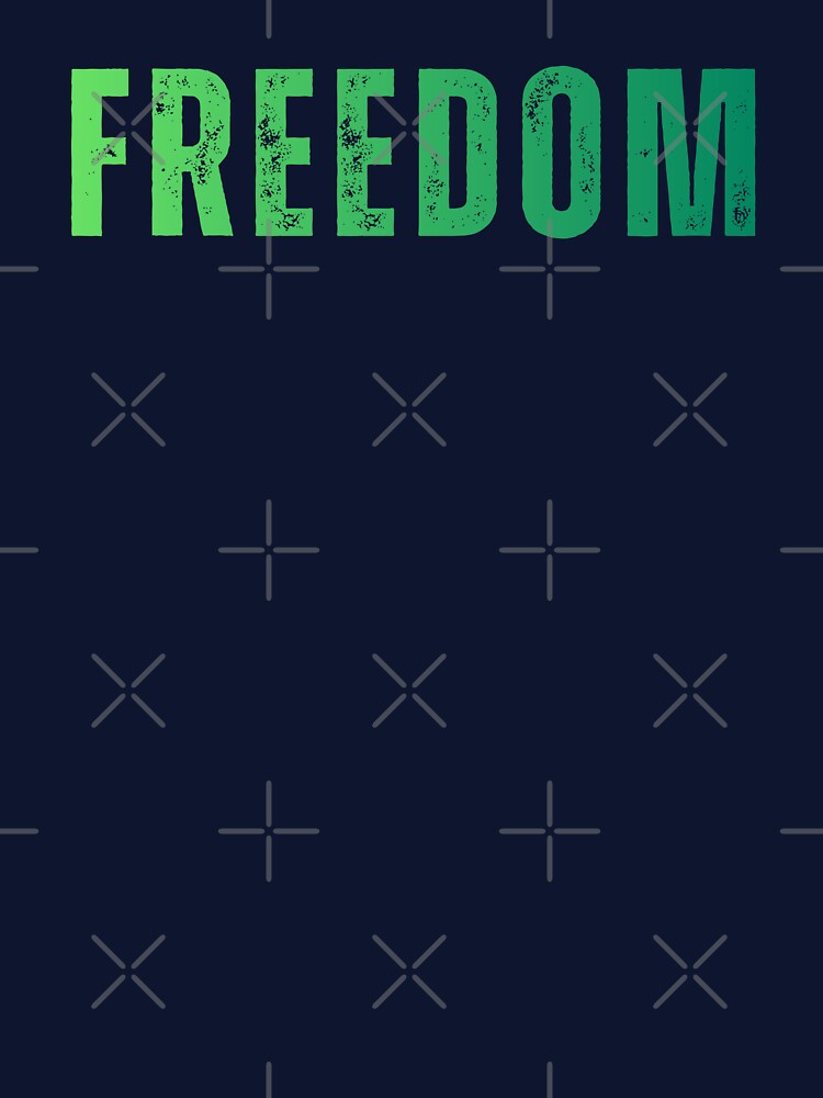 Freedom Typography Green Distressed Text Design by EchoPrint Co.