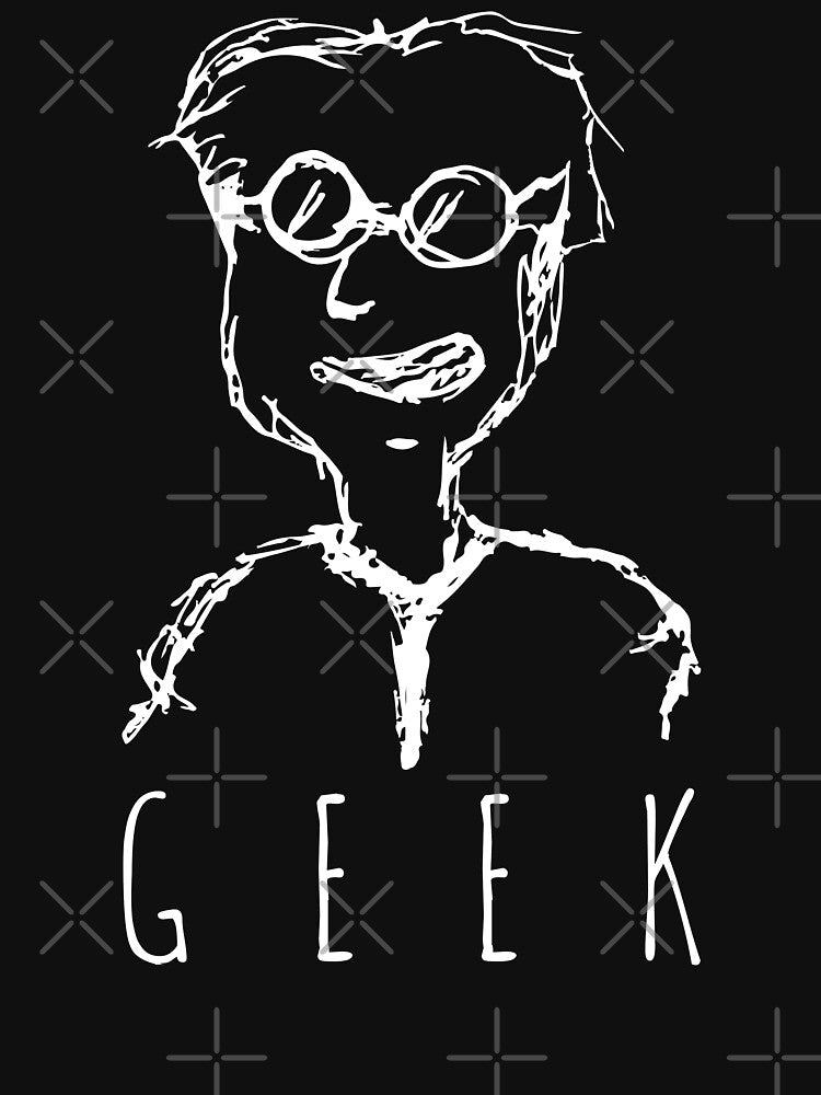 Funny Hand Drawn Geek Doodle Guy for the geeks at heart drk by DESPERATEANDY