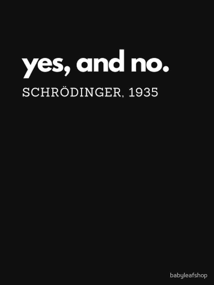 Yes And No. Schrodinger's Cat Physics Joke by babyleafshop