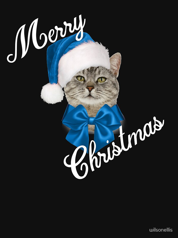 Holiday Cat Santa Blue by wilsonellis