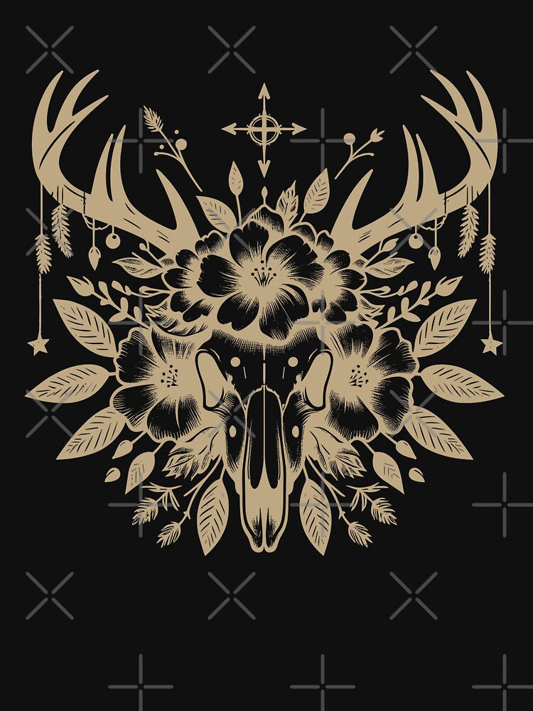 deer skull nu goth illustration by SKULLARTISTRY