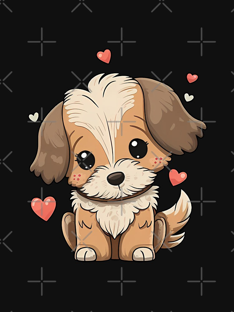 Cute Dog With Hearts for Dog Lovers by Vexel Studio