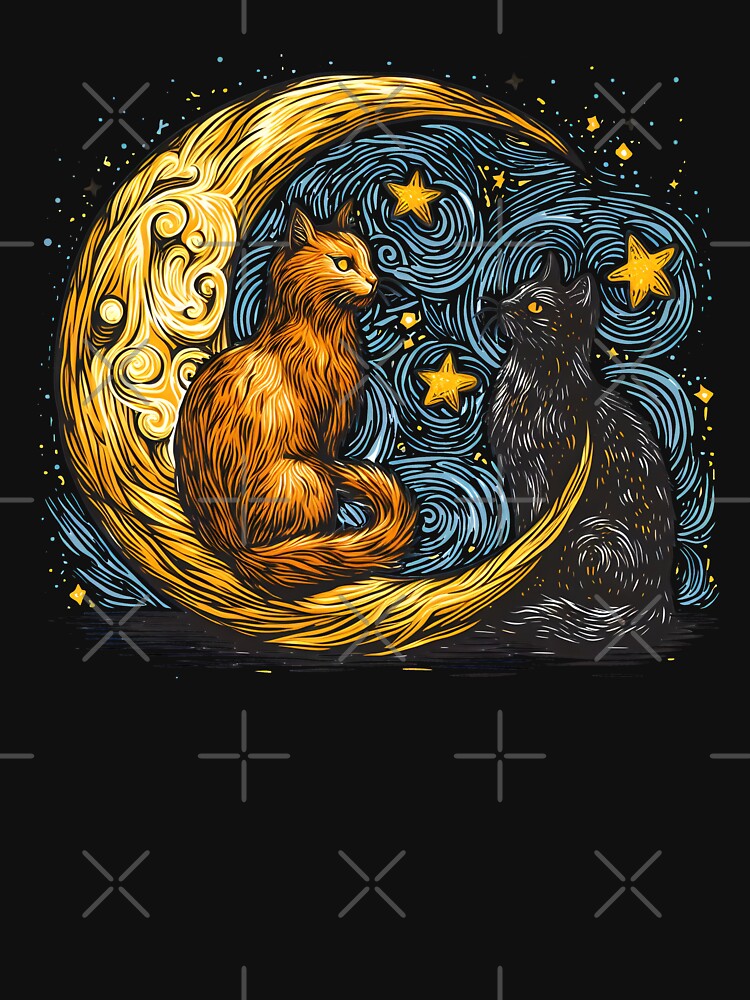 orange cat and black cat by ArisaHong