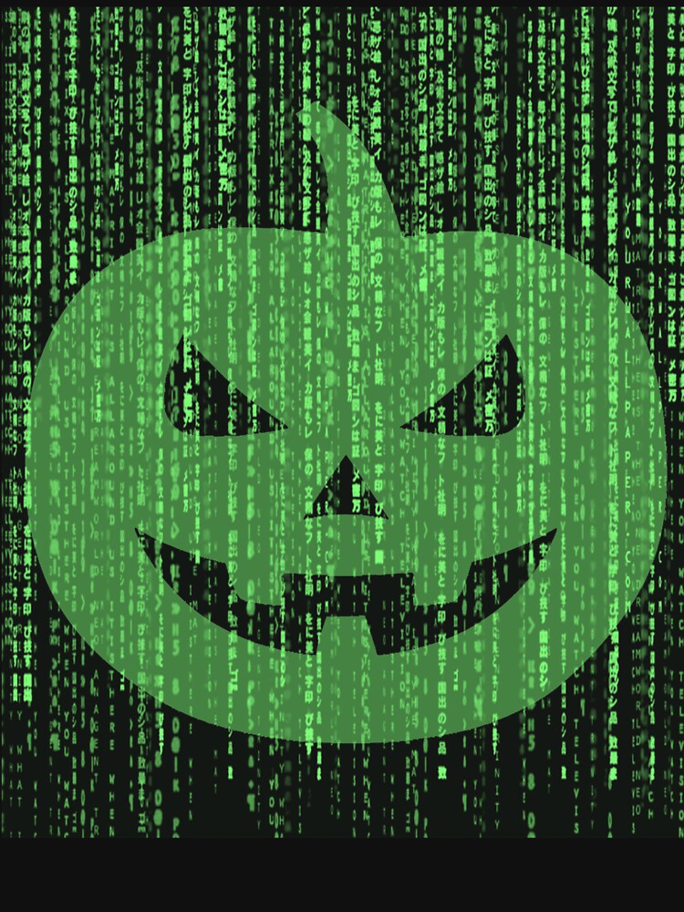 Jack O Lantern in Digital Matrix Halloween Graphic Tee by Styler Creative Studio