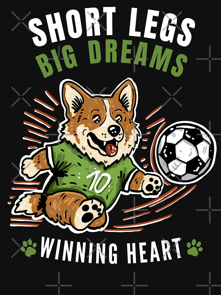 Funny Soccer Corgi Dog - Short Legs Big Dreams by Volta Studio
