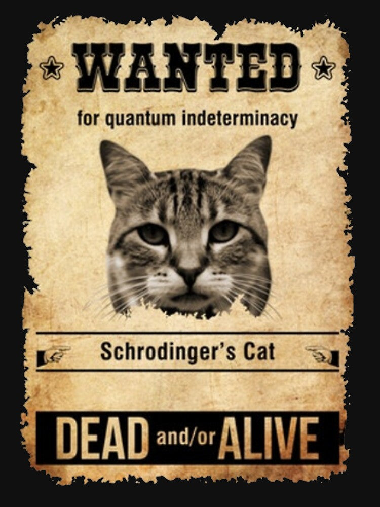 Funny Physics T Shirt Gift-Wanted Cat Dead and/or Alive for Women Men by Anna0908