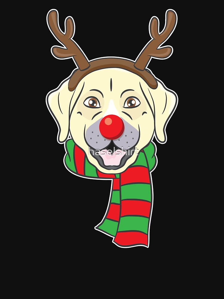Funny Christmas Dog Xmas Reindeer Labrador Holiday Gift by haselshirt