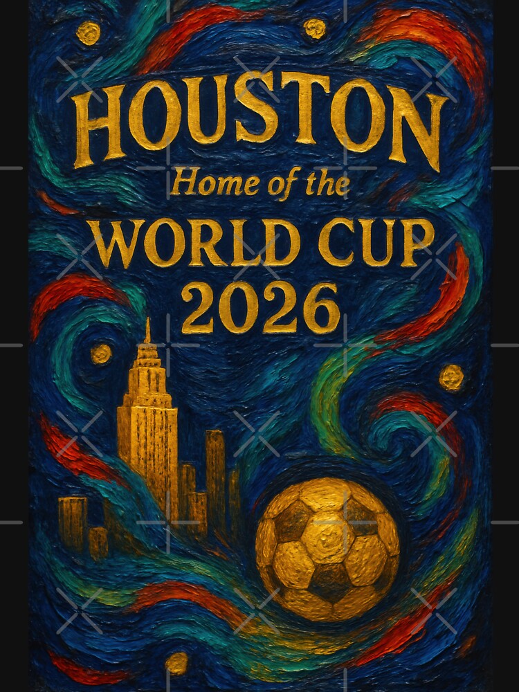 Houston World Cup 2026 Deep Night Soccer  — Expressionist Art Print by BrickByDream