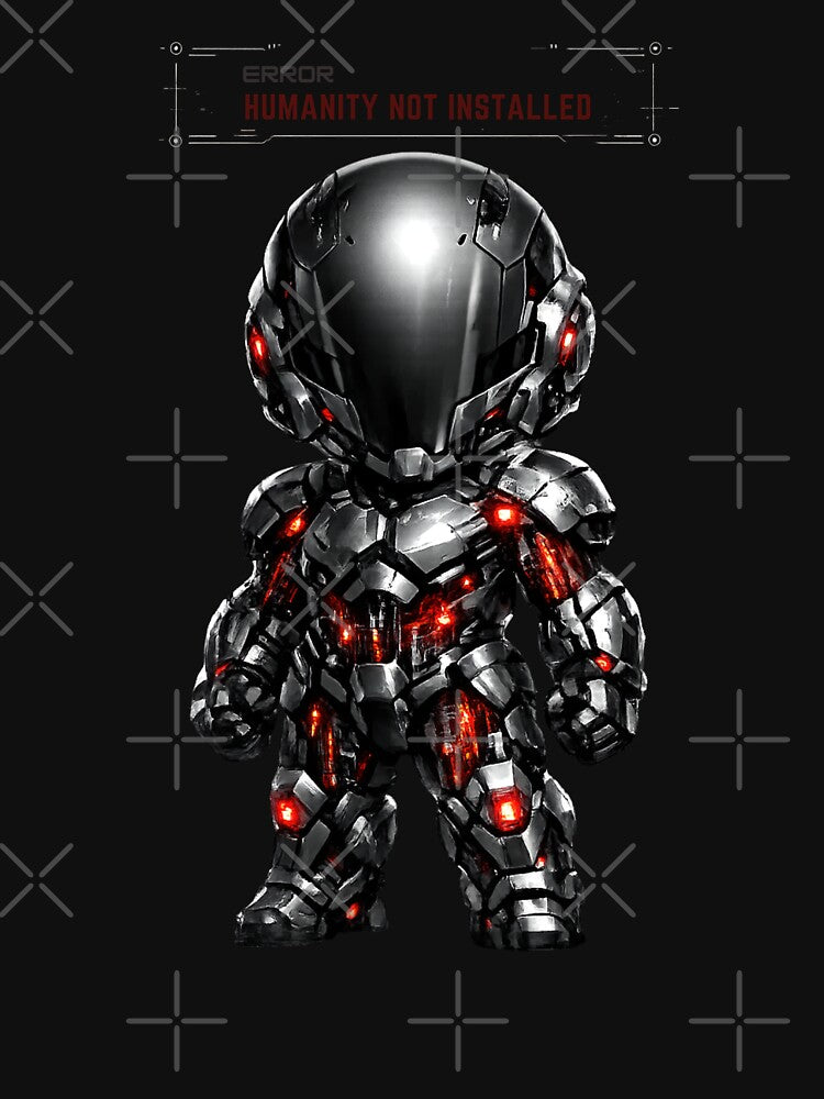 Humanity Not Installed – Dark Cyber Robot Error Design by R3X