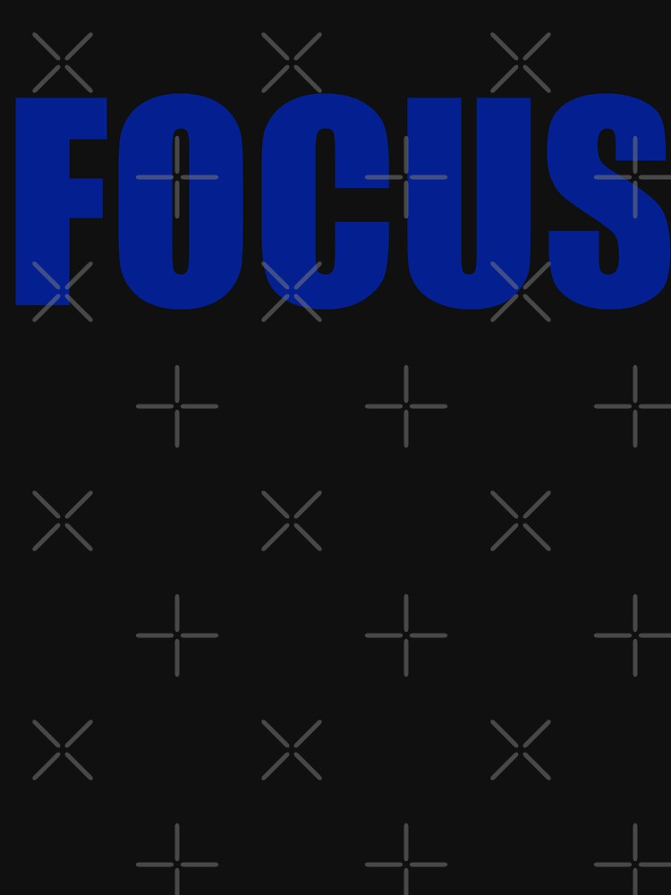 Focus Bold Blue Text Typography Graphic by MA-Apparel