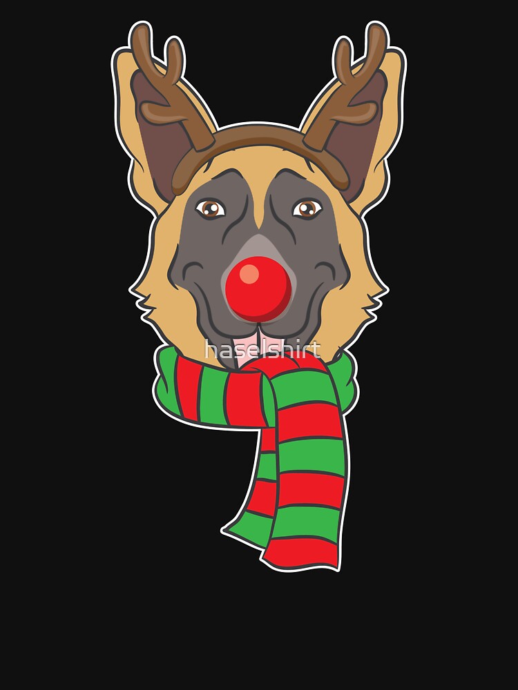 Funny Christmas Dog Xmas Reindeer German Shepherd Holiday Gift by haselshirt
